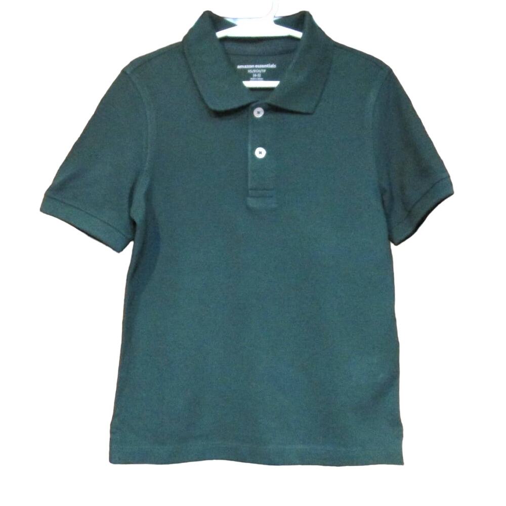 Amazon Essentials Boy’s Polo Shirt Forest Green Short Sleeve Size 4-5 Preppy Kid